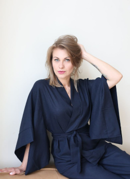 Kimono z długimi spodniami Navy