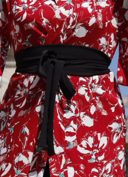 Szeroki pas do kimona Black Obi